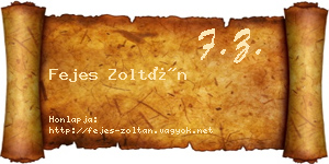 Fejes Zoltán névjegykártya